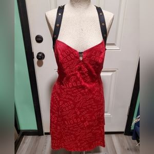 Hot Topic Exclusive Suicide Squad Red Harley Quinn Dress w/ Studded Straps